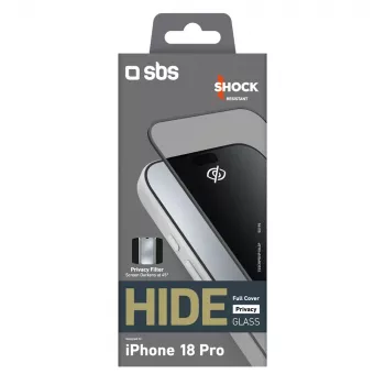 SBS Hide Full Cover integritetsskyddsglas för iPhone 18 Pro, 0,33 mm