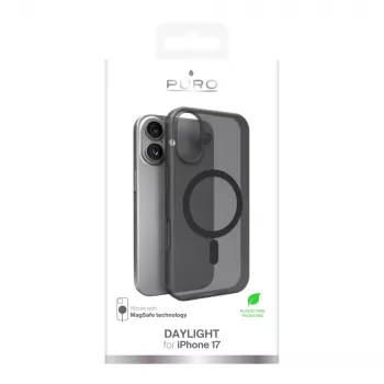 Puro Daylight MagSafe-kompatibelt silikonfodral för iPhone 17, Translucent Black
