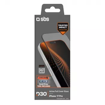 SBS D3O härdat glas med applicator för iPhone 17 Pro (1 st.)