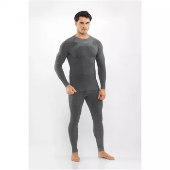 Viking Altis Man Set herr merinoull underställsset, mörkgrön, L