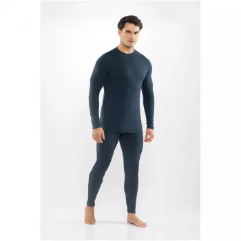 Viking Meriboo Man Set herr merinoull underklädesset, navy, L