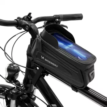 Wozinsky WBB28BK bike frame bag with phone case, 1.7 L, black