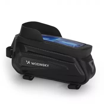 Wozinsky WBB28BK bike frame bag with phone case, 1.7 L, black