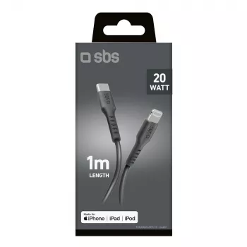 SBS TECABLELIGTC1K USB-C-till-Lightning-kabel, 1 m, svart