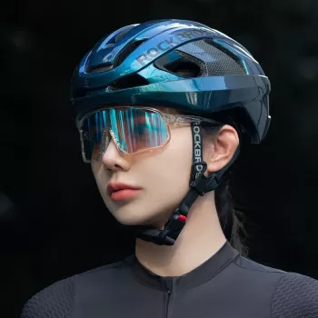 Rockbros LK-15 Carbon Fiber cykelhjälm storlek L (58-62cm), Chameleon Blue