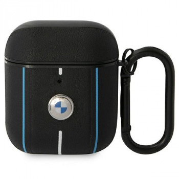 BMW BMA222RVSK Leather Color Lines skal för Apple AirPods 1/2, svart