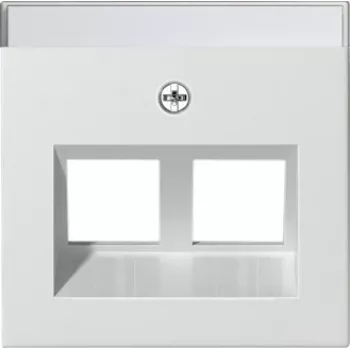 Gira 264027 System 55 täckning för Modular Jack 30 grader 2-fack, ren vit sidenmatt