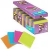 3M Post-it Super Sticky Notes 654SE24P, 76 x 76 mm, 90 blad per block, 4 färger (förpackning)