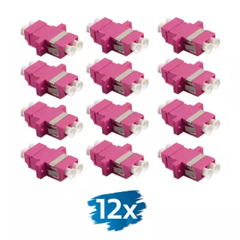 LogiLink FA02LC8 fiberoptisk adapter LC duplex, 12 st, med fläns, violett