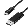 LogiLink CUA0120 USB 3.2 Gen2 Type-C-kabel, C/M till DP/M, bi-di, 8K/60 Hz, metall, svart, 1,8 m
