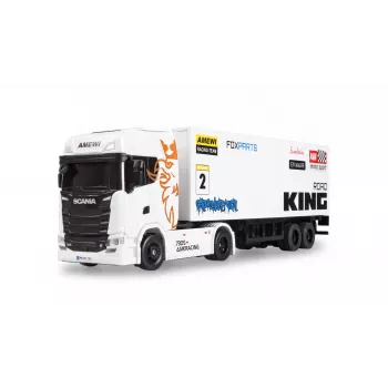 Amewi Mini-Scania 730 S med koffertsläp 1:64 RTR, vit (22784)