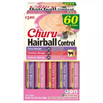Inaba Cat Churu Hairball Control kattgodis (60 x 14 g)