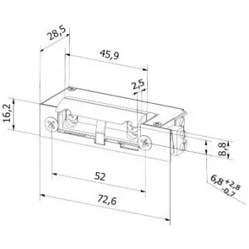 BIRA HARTTE XS-serie elektrisk dörröppnare XS00UM, 12-24 V AC/DC, standard, med övervakning