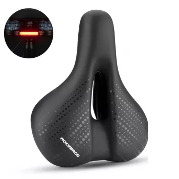 Rockbros 38218916002 MTB-cykelsadel med lampa, svart