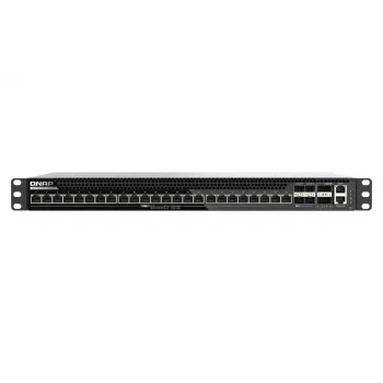 QNAP QSW-M7230P-2X4F24T L3 Lite hanterad switch, 2 x 100 Gigabit QSFP28 + 4 x 25 Gigabit SFP28 + 24 x 100/1000/2.5G/5G/10G (PoE++)