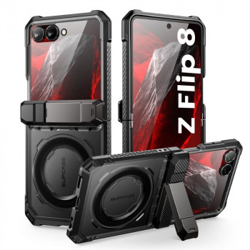 Supcase Unicorn Beetle Grip Mag MagSafe-skal för Samsung Galaxy Z Flip 8, svart