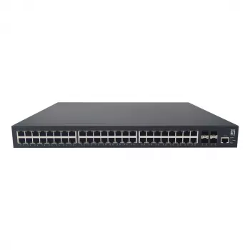 LevelOne GTP-5271DP managed L3 PoE+-switch, 48 x Gigabit PoE, 4 x 10G SFP, 400 W, 19