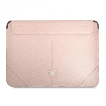 Guess GUCS16PSATLP laptopfodral 16 inch, Saffiano Triangle, rosa