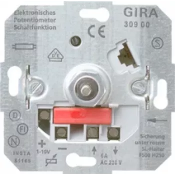 Gira 030900 dimmer och strömbrytare, inbyggnadsinsats, metallic