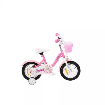 Bicycle MTB for Girls 12 Inch Bimbo Bike Pink/White