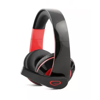 Esperanza EGH300R Wired Gaming Headset with Omnidirectional Boom Microphone, Black/Red