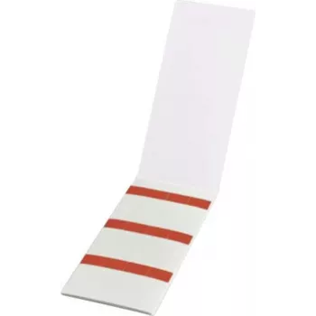 HellermannTyton HELASIGN självlaminerande kabelmärkningsetiketter, röd/transparent, 19 x 38 mm, 60 etiketter (10 ark med 6 vardera), PVC 598-31402