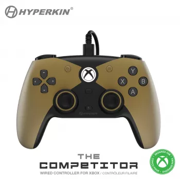 Hyperkin The Competitor Wired Controller for Xbox Series X|S, Xbox One and PC, Gold