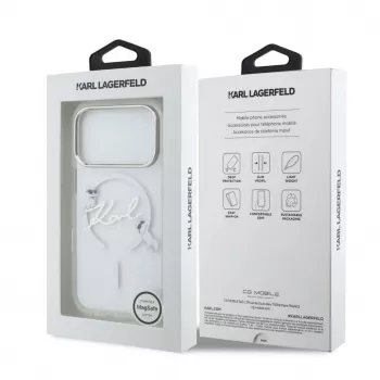 Karl Lagerfeld Apple iPhone 18 Pro Max HC MagSafe IML Clear Case with Karl Script Logo Transparent