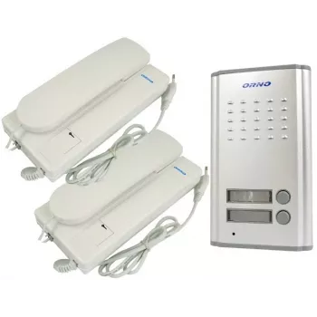 ORNO Fossa Multi OR-DOM-RL-903 Two-Family Intercom Set, White/Silver