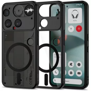 Tech-Protect MagMat MagSafe Case for Nothing Phone 3 - Black and Clear